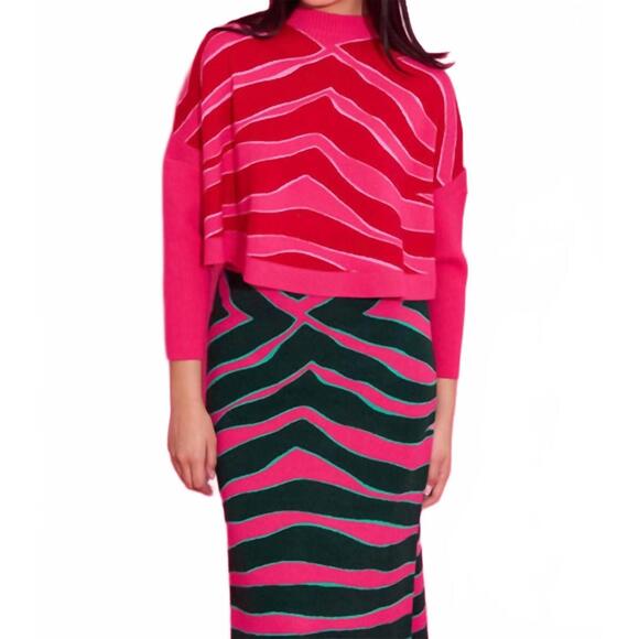 NEW ALDEN ADAIR leona sweater in ziggy lipstick